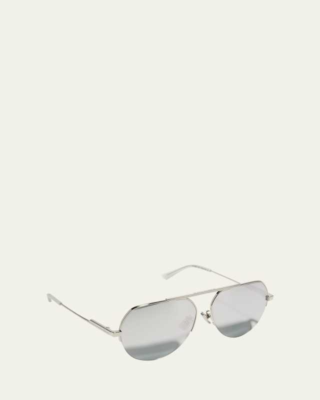 Mirrored Metal & Acetate Aviator Sunglasses